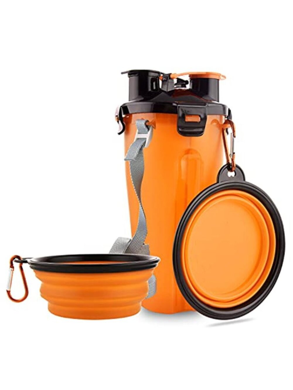 Dog Travel Water Bottle Collapsible Bowls 2 in 1 Pet Food Container